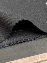 ZA4641 MARZOTTO Super 110's à carreaux brodés noir et bleu[Tissu] HOSOI SYOJI Images supplémentaires