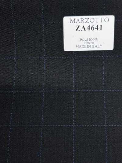 ZA4641 MARZOTTO Super 110's à carreaux brodés noir et bleu