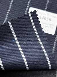 ZA4650 Laine vierge peignée Rayure bleu marine × blanc[Tissu] HOSOI SYOJI Images supplémentaires