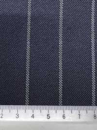 ZA4650 Laine vierge peignée Rayure bleu marine × blanc[Tissu] HOSOI SYOJI Images supplémentaires