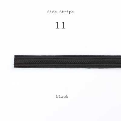 11 Ruban à bande latérale en rayonne 100 %, bordure à rayures en viscose, largeur 9 mm, noir