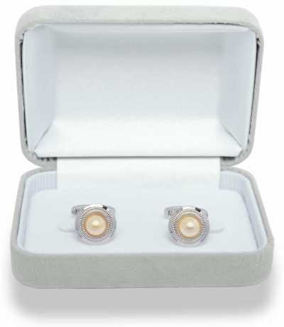 3003 Boutons de manchette en argent sterling et perle blanche