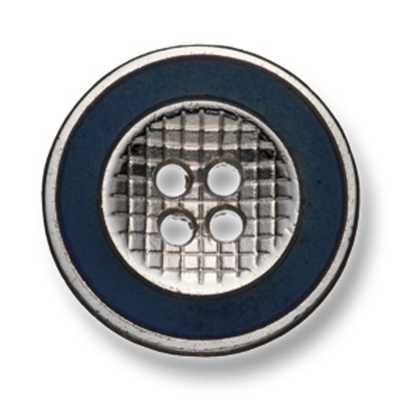 330 Bouton en métal fabriqué au Japon pour costumes et vestes, argenté/bleu marine