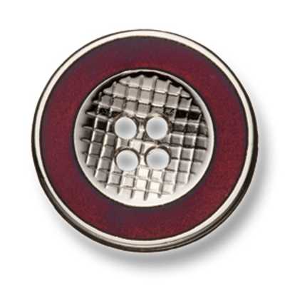 332 Bouton en métal fabriqué au Japon pour costumes/vestes argent/rouge