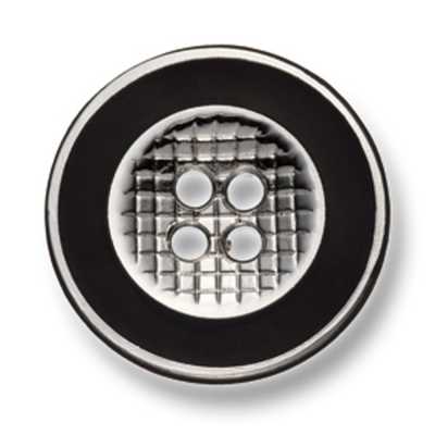 334 Bouton en métal fabriqué au Japon pour costumes et vestes Argent/Noir