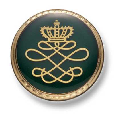 813 Bouton métallique fabriqué au Japon pour costumes et vestes Doré/Vert