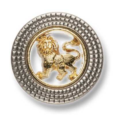 917 Bouton en métal fabriqué au Japon pour costumes et vestes, motif lion, doré/argenté