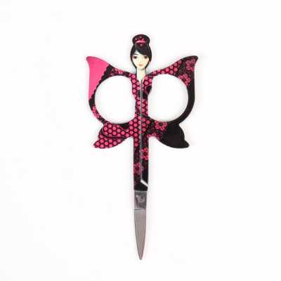 98403 Petits ciseaux motif floral pour dames, 6 variantes de couleur (BOHIN)