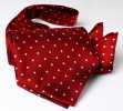 AS-600 Cravate ascot en soie fabriquée au Japon, motif à pois rouges