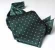 AS-601 Cravate Ascot Domestique En Soie Motif Pois Vert