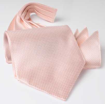 AS-984 Cravate ascot en soie fabriquée au Japon, motif piqué, rose