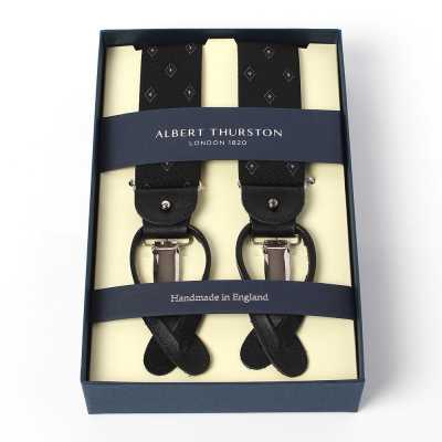 AT-14 Bretelles Albert Thurston motif losange 35 mm noir