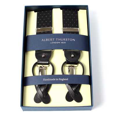 AT-2313-BK Bretelles Albert Thurston à motif pin dot 35 mm noir