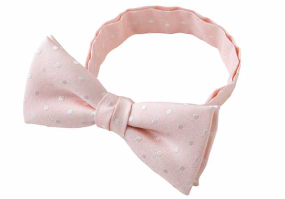 BF-974 Nœud papillon en soie fabriqué au Japon, motif à pois roses