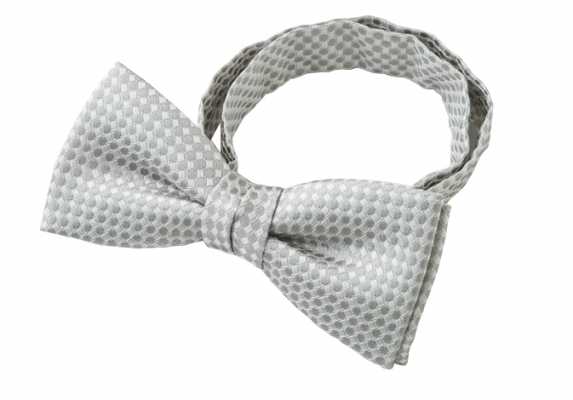 BF-985 Nœud papillon en soie japonaise, motif kanoko, gris clair