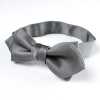 BFK-508 Nœud papillon pointu de qualité supérieure en tissu de parement en soie, gris