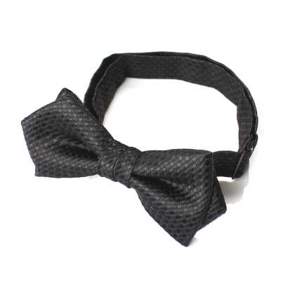 BFK-986 Nœud papillon en forme d’épée en jacquard de soie fabriqué au Japon, motif Kanoko, noir