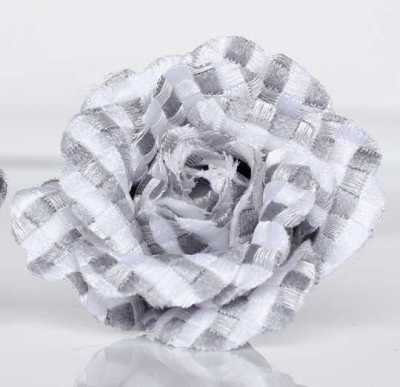 BTA-19 Fabriqué au Japon Jacquard Boutonnière à carreaux vichy gris clair