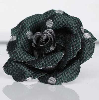 BTA-601 Boutonnière en jacquard de soie fabriquée au Japon, motif à pois, rouge