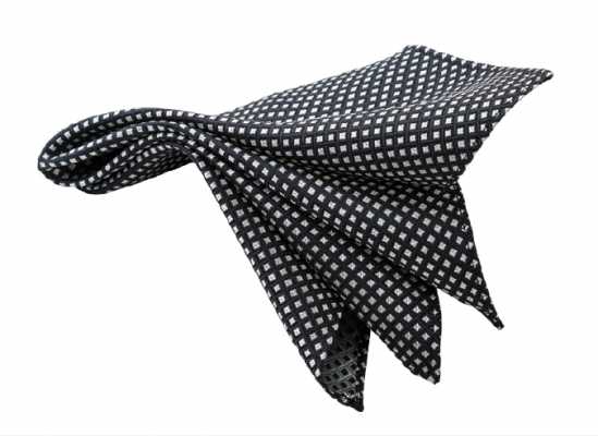CF-153 Pochette en soie fabriquée au Japon, motif Komon, bleu marine