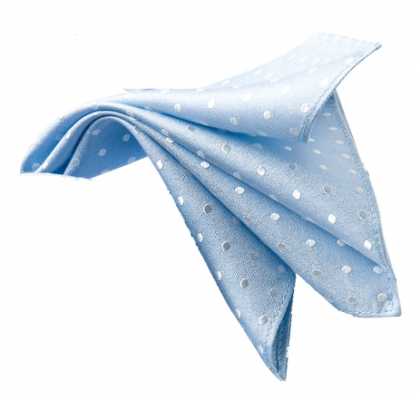 CF-973 Foulard en soie fabriqué au Japon, à pois, bleu saxon