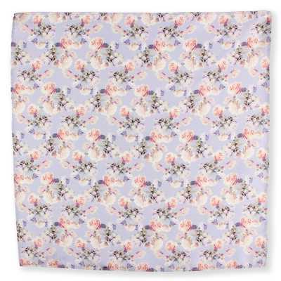 Mouchoir imprimé en soie rose violet
