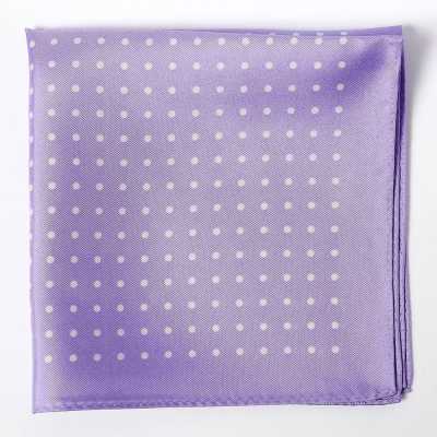 CFD-6PU Pochette de costume en soie à pois violette