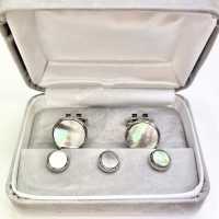 E-2 Ensemble De Manchette Et De Clous Formels Nacre Noire Coquille D'argent Ronde[Accessoires de cérémonie] Yamamoto(EXCY) Images supplémentaires