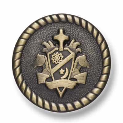EX213 Bouton en métal fabriqué au Japon pour costumes et vestes, or antique