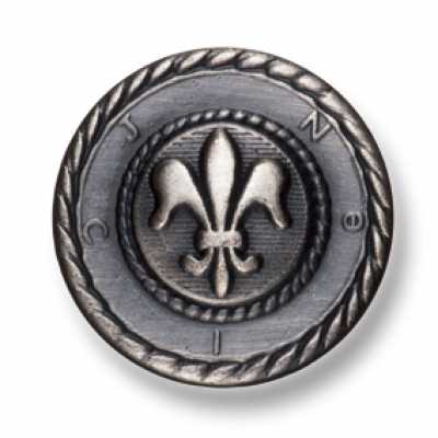 EX230 Boutons métalliques fabriqués au Japon pour costumes et vestes, argent oxydé