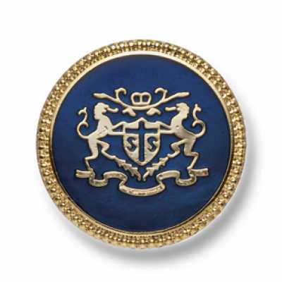 EX249 Boutons métalliques fabriqués au Japon pour costumes et vestes Or/Bleu marine