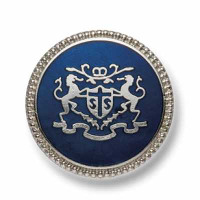 EX250 Boutons métalliques fabriqués au Japon pour costumes et vestes, argent/bleu marine
