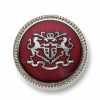 EX252 Bouton en métal fabriqué au Japon pour costumes et vestes, argent/rouge
