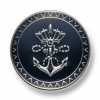 EX256 Boutons métalliques fabriqués au Japon pour costumes et vestes, argent/bleu marine