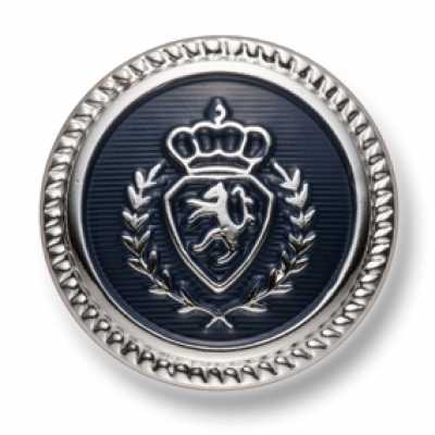EX264 Bouton en métal fabriqué au Japon pour costumes et vestes : argent/marine