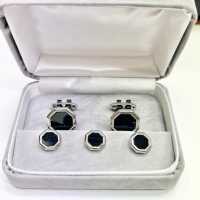 G-1 Ensemble Poignets &amp; Clous Formels Onyx Argent Octogone[Accessoires Formels] Yamamoto(EXCY) Sous-photo