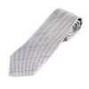 HVN-19 Cravate faite main, motif Glen check, gris clair, confectionnée avec le tissu VANNERS
