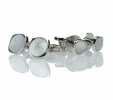 K-3 Ensemble De Boutons De Manchette Et De Clous Formels En Argent Sterling, Coins Arrondis En Argent Av
