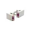 L-1 Boutons de manchette triangle argent et rose