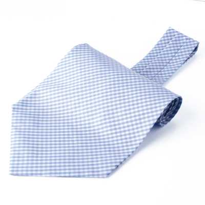 RAS-05 Cravate ascot en tissu Ring Heart, vichy sax