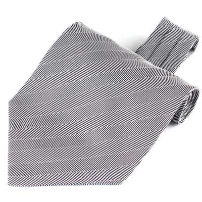 RAS-06 Cravate ascot en tissu Ring Heart, chevrons gris