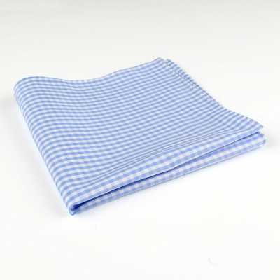 RCF-05 Mouchoir à motif à carreaux bleu saxon fabriqué avec du tissu Ringhart fabriqué au Royaume-Uni