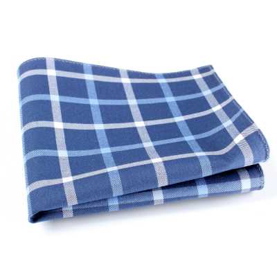 RCF-4118-06 Mouchoir en tissu Ringhart fabriqué en Grande-Bretagne, à grands carreaux bleu marine