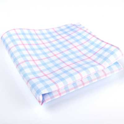 RCF-6269-09 Chief en motif à carreaux tartan, confectionné en tissu britannique Ringhart, blanc/bleu sax
