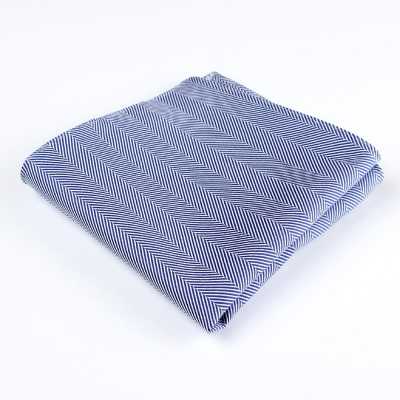 RCF-8007-06 Pochette de costume bleu marine à motif chevron, en tissu britannique Ringhart