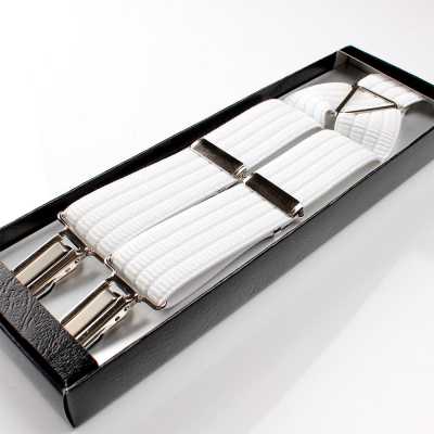 SR-101 Bretelles à clips style X, fabriquées au Japon, blanches