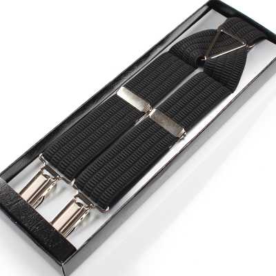 SR-102 Bretelles fabriquées au Japon, à clips, style X, noir