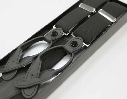 SR-202 Bretelles fabriquées au Japon, type Y, avec sangles en cuir, noires