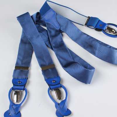 VAR-030 BRETELLE&BRACES Bretelles en soie bleues