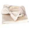 VBF-11 Noeud papillon en tissu VANNERS, motif pied-de-poule, or champagne